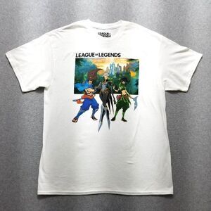 League Of Legends Shirt Mens Large White‎ Short Sleeve Graphic Print